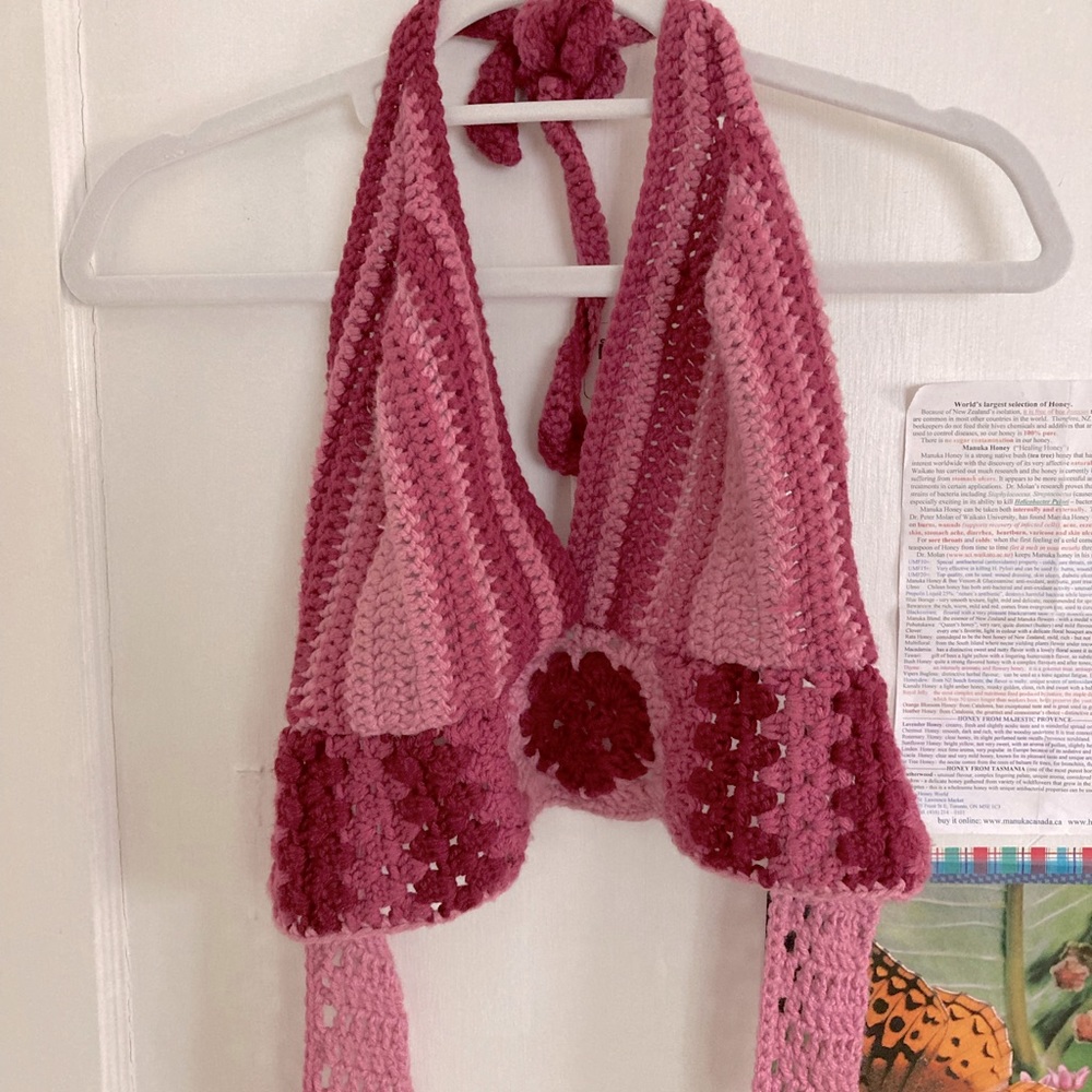 Handmade crochet halter top-good for large bust